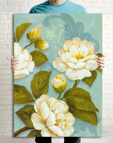 美式风客厅装饰画三联组合 蓝色爱恋